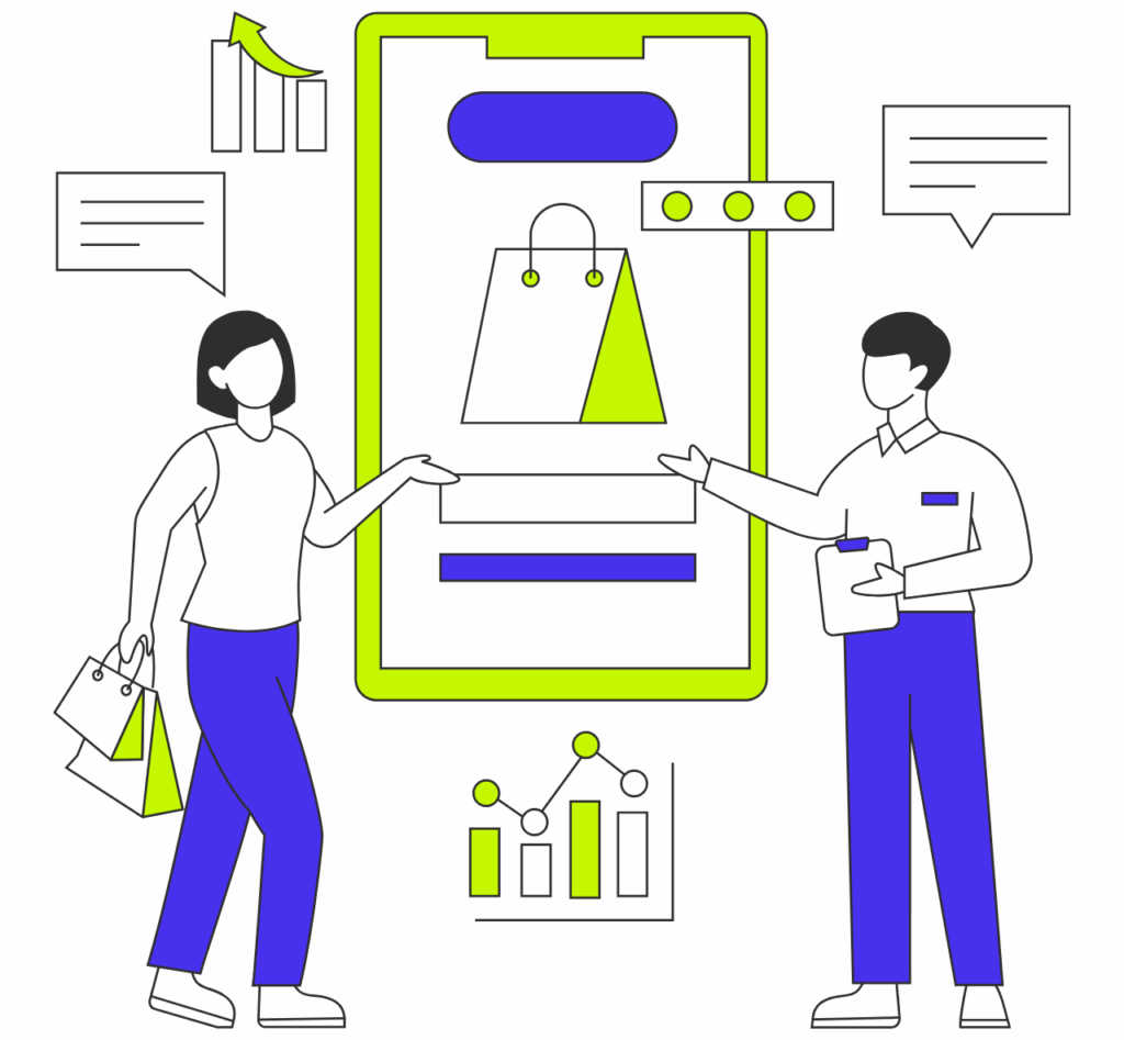 Illustration Representing Customer Conversion and Lead Generation