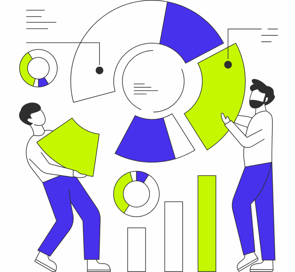 Sales Performance Chart Illustration for Digital Sales through website