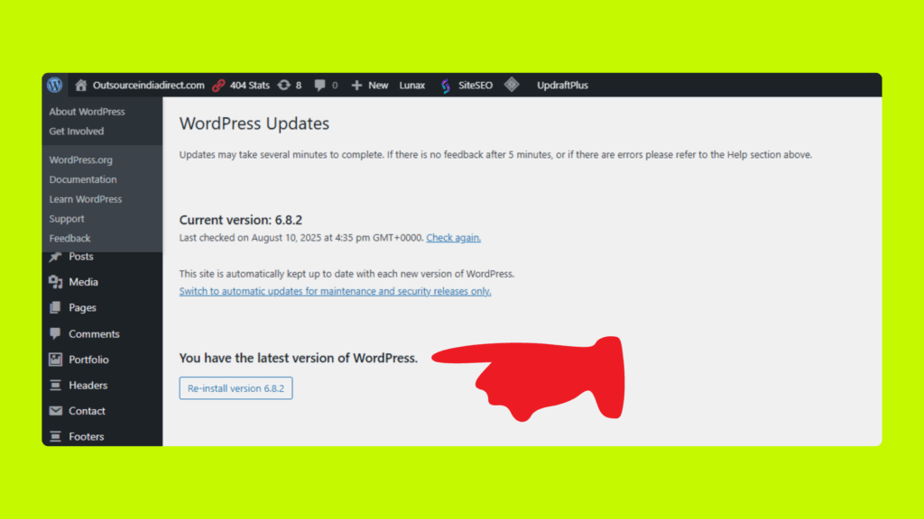 Keep WordPress Core Updated